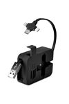 TBL Dekor® Cep Tipi Telefon Tutuculu Makaralı Uzayıp Kısalabilen 3'ü 1 Arada USB Şarj Kablosu
