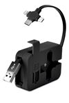 TBL Dekor® Cep Tipi Telefon Tutuculu Makaralı Uzayıp Kısalabilen 3'ü 1 Arada USB Şarj Kablosu