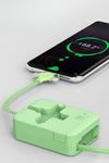 TBL Dekor® Cep Tipi Telefon Tutuculu Makaralı Uzayıp Kısalabilen 3'ü 1 Arada USB Şarj Kablosu