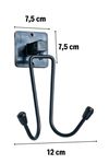 TBL Dekor® Kendiliğinden Yapışkanlı Siyah Paslanmaz Metal Bornoz ve Havlu Askılığı