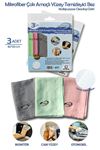 TBL Dekor® İz Bırakmayan Mikrofiber Temizlik Bezi 3'lü Set Cam ve Ayna Silme Toz Alma Temizlik Bezi