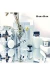 TBL Dekor® Kare Silver Cam Mozaik Fayans Çıkartmaları El İşi Kare Cam Fayans Kendinden Yapışkanlı Aynalı Dekor Panel 30x30 Cm