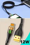TBL Dekor® Led Işık Uçlu Sağlam İp Kablolu USB to Lightning Hızlı Şarj Kablosu