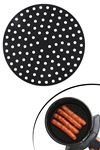 TBL Dekor® Siyah Isıya Dayanıklı Yıkanılabilir Silikon Fırın Ve Airfryer Yuvarlak Model Pişirme Matı 23 Cm