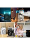 TBL Dekor® Taşınabilir 3 Farklı Mod Ayarlı 7 Farklı Led Işıklı Sulu Soğutmalı Taşınabilir Masaüstü USB Fan Vantilatör