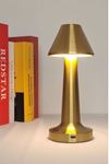 TBL Dekor® Çatı Model Gold Renk Şarjlı Dokunmatik 3 Renkli LED Masa Lambası