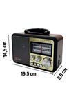 TBL Dekor® Orta Boy Retro, Nostaljik, Ahşap Tasarım Bluetooth Hoparlörlü, Şarjlı, Taşınabilir FM/AM Destekli Radyo NS-8897