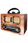 TBL Dekor® Büyük Boy Retro, Nostaljik, Ahşap Tasarım Bluetooth Hoparlörlü, Şarjlı, Taşınabilir FM/AM Destekli Radyo NS-6635