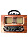 TBL Dekor® Büyük Boy Retro, Nostaljik, Ahşap Tasarım Bluetooth Hoparlörlü, Şarjlı, Taşınabilir FM/AM Destekli Radyo NS-6635