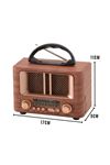 TBL Dekor® Küçük Mini Boy Retro Ahşap Tasarım Bluetooth Hoparlörlü Radyo – FM/AM Destekli, Şarjlı ve Taşınabilir Radyo NS-8108