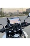 Motosiklet Gidon Telefon Tutucu–360° Döner, Kaymaz Sabitleme Sistemli, Sarsıntı Önleyici Telefon Tutucu Aparat