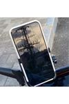 Motosiklet Gidon Telefon Tutucu–360° Döner, Kaymaz Sabitleme Sistemli, Sarsıntı Önleyici Telefon Tutucu Aparat