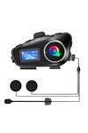 TBL Dekor® Q58 Motorsikletler İçin Fener Özellikli SD Kart Bölümlü LCD Ekranlı Kablosuz Bluetooth Kulaklıklı – Suya Dayanıklı Kask Kulaklığı