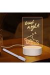 TBL Dekor® USB Kablolu Işıklı Kendiliğinden Beyaz Kalemli-Silgili Kreatif 3D Görselleştirme LED Lambası
