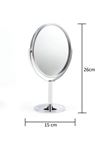 Oval Masaüstü Ayaklı 360° Dönebilen, İşyeri, Seyahat İçin Mini Krom Ayna 15X25CM