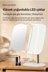 Dokunmatik led ışıklı makyaj aynası dikdörtgen 3 renk ışık LED MASA AYNASI