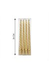 4'lü Lüks Burgu Şamdan Mumu 26 cm - Damlatmaz Spiral Dekoratif Mum Seti