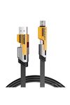 4’ü 1 Arada 65W Hızlı Şarj Kablosu – USB ve Type-C Girişli, Örgülü Dayanıklı