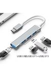 Type-C USB Çoklayıcı Hub | 1x USB 3.0 + 3x USB 2.0 | Yüksek Hızlı Dönüştürücü Adaptö