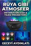 Galaksi Yıldız Projektörü ve Bluetooth Hoparlör 10 Renk Modlu Okyanus Dalgalı Gece & Disko Lambası