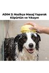 Şampuan Hazneli Kedi Köpek Yıkama Fırçası - Silikon Masaj Tarağı ve Evcil Hayvan Banyo Aparatı