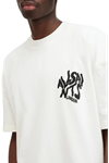 Erkek Baskılı Oversize T-shirt - Beyaz