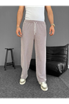 Su Yolu Çizgili Cepli Pantalon - Kahverengi