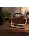 Nostalji Müzik Kutusu - Solar Panelli - Şarjlı - AUX Girişi - LED Fener - Bluetooth