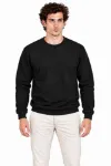 Erkek 2Li Bisiklet Yaka İçi Şardonlu 2 İplik Düz Uzun Kollu Regular Fit Sweatshirt - Siyah - Gri