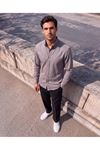 Erkek Standart Kesim Gabardin Kumaş Uzun Kollu Gömlek
