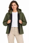 Su Geçirmez Softshell İçi Polar Astarlı Çıkarılabilir Kapüşonlu 4 Cepli Mont Ceket - Haki