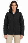 Su Geçirmez Softshell İçi Polar Astarlı Çıkarılabilir Kapüşonlu 4 Cepli Mont Ceket - Siyah