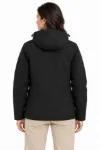 Su Geçirmez Softshell İçi Polar Astarlı Çıkarılabilir Kapüşonlu 4 Cepli Mont Ceket - Siyah